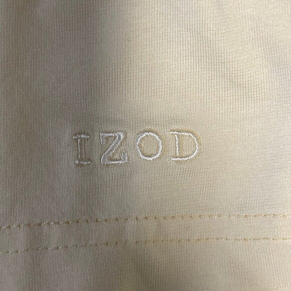IZOD Polo Shirt Mens Medium Light Yellow Short Sleeve - Picture 4 of 6